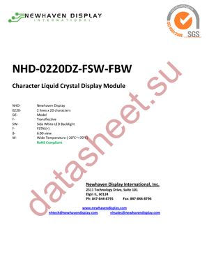 NHD-0220DZ-FSW-FBW datasheet  